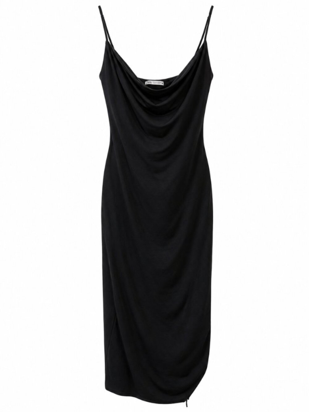 💖 2/40 Zara Black Cowl Neck Midi Slip Dress Size S